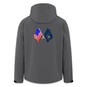 Drapeau des États-Unis et de l’État de Pennsylvanie franchi - Veste softshell homme en polyester recyclé Stanley/Stella - charbon - Dos - AI Model Male 185 light (185cm)