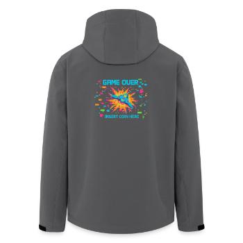 Game Over Neon Arcade Game - Recycelte Männer Softshell-Jacke von Stanley/Stella - Anthrazit - Hinten - AI Model Male 185 light (185cm)