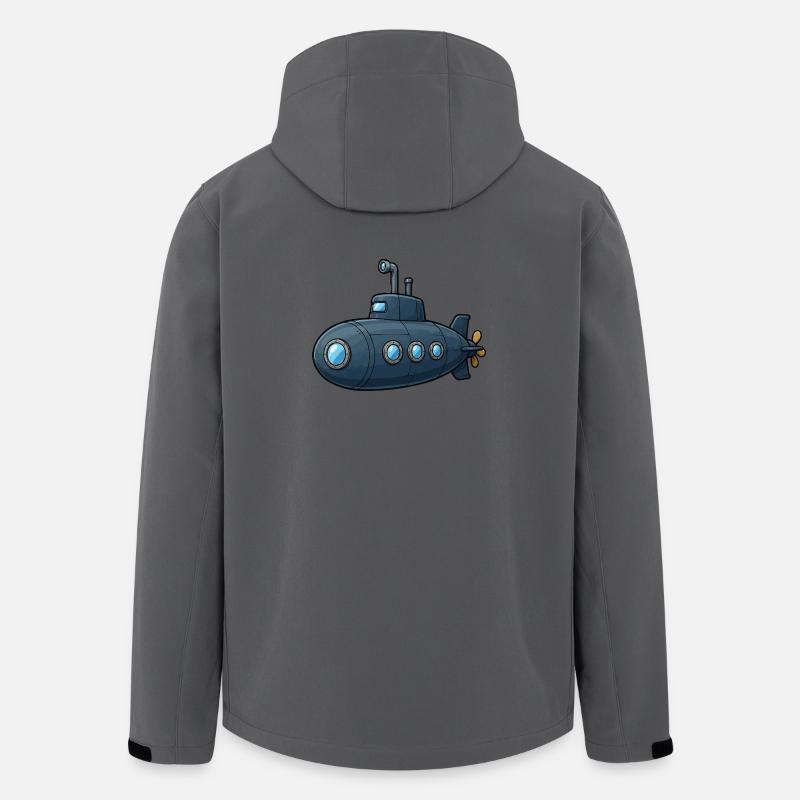 Blaues Cartoon-Uboot Abenteuer - Recycelte Männer Softshell-Jacke von Stanley/Stella - Anthrazit