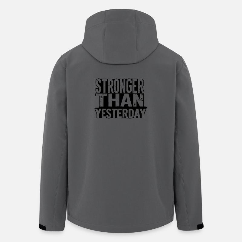 Plus fort qu’hier - Veste softshell homme en polyester recyclé Stanley/Stella - charbon