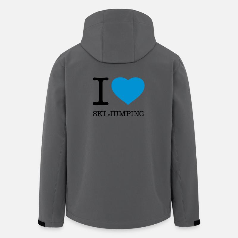 I LOVE SKI JUMPING Skispringen - Men’s Recycled Softshell Jacket by Stanley/Stella - anthracite