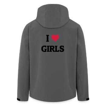 I love Girls - Recycelte Männer Softshell-Jacke von Stanley/Stella - Anthrazit - Hinten - AI Model Male 185 light (185cm)