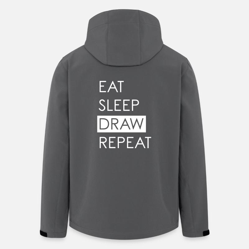 EAT SLEEP DRAW REPEAT - Das Leben der Kreativen - Recycelte Männer Softshell-Jacke von Stanley/Stella - Anthrazit