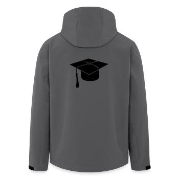 Exam presentation hood or hat logo - Men’s Recycled Softshell Jacket by Stanley/Stella - anthracite - Back - AI Model Male 185 light (185cm)