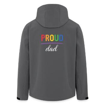 Papa fier LGBT - Mois de la fierté - Veste softshell homme en polyester recyclé Stanley/Stella - charbon - Dos - AI Model Male 185 light (185cm)