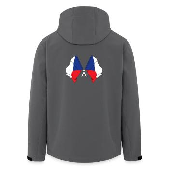 Zwei Flaggen Tschechien - Recycelte Männer Softshell-Jacke von Stanley/Stella - Anthrazit - Hinten - AI Model Male 185 light (185cm)