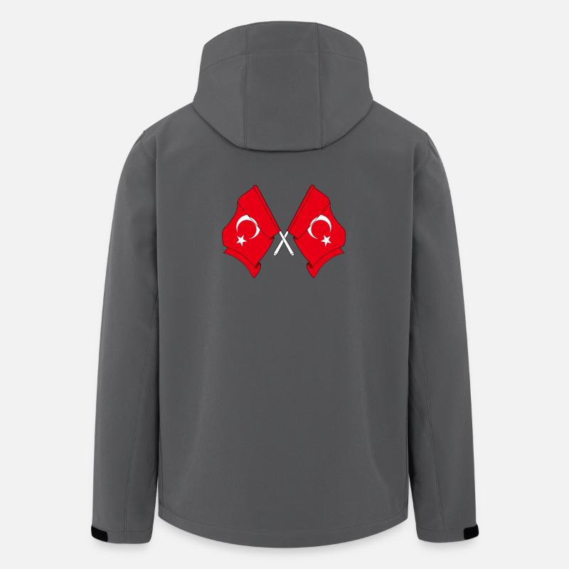 Zwei Flaggen Türkei - Recycelte Männer Softshell-Jacke von Stanley/Stella - Anthrazit