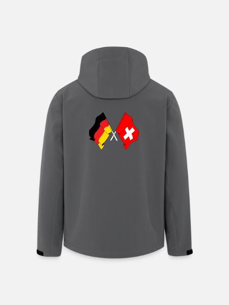 Flagge von Deutschland und Flagge Schweiz - Recycelte Männer Softshell-Jacke von Stanley/Stella - Anthrazit