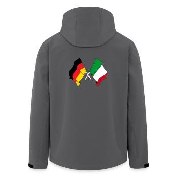 Flagge von Deutschland und Flagge Italien - Recycelte Männer Softshell-Jacke von Stanley/Stella - Anthrazit - Hinten - AI Model Male 185 light (185cm)