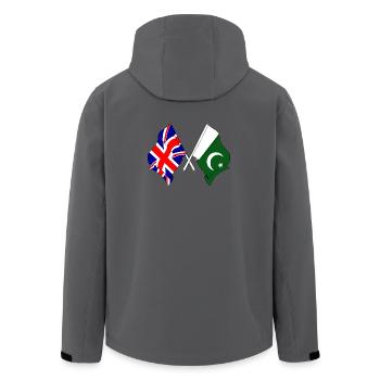 Flagge von England und Flagge von Pakistan - Recycelte Männer Softshell-Jacke von Stanley/Stella - Anthrazit - Hinten - AI Model Male 185 light (185cm)