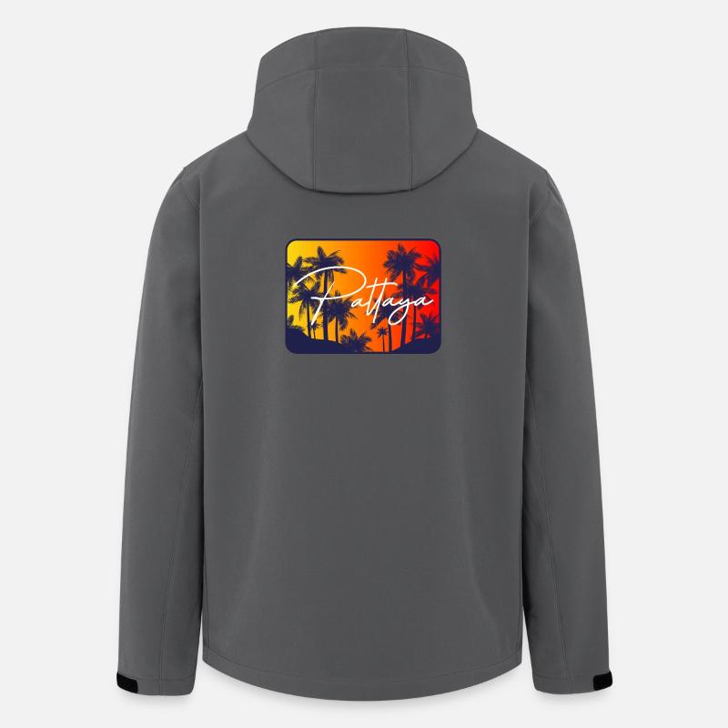 Pattaya Palmen Sunset - Recycelte Männer Softshell-Jacke von Stanley/Stella - Anthrazit