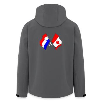 Drapeau des Pays-Bas et drapeau du Canada - Veste softshell homme en polyester recyclé Stanley/Stella - charbon - Dos - AI Model Male 185 light (185cm)