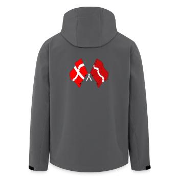 Drapeau Danemark, drapeau Lettonie - Veste softshell homme en polyester recyclé Stanley/Stella - charbon - Dos - AI Model Male 185 light (185cm)