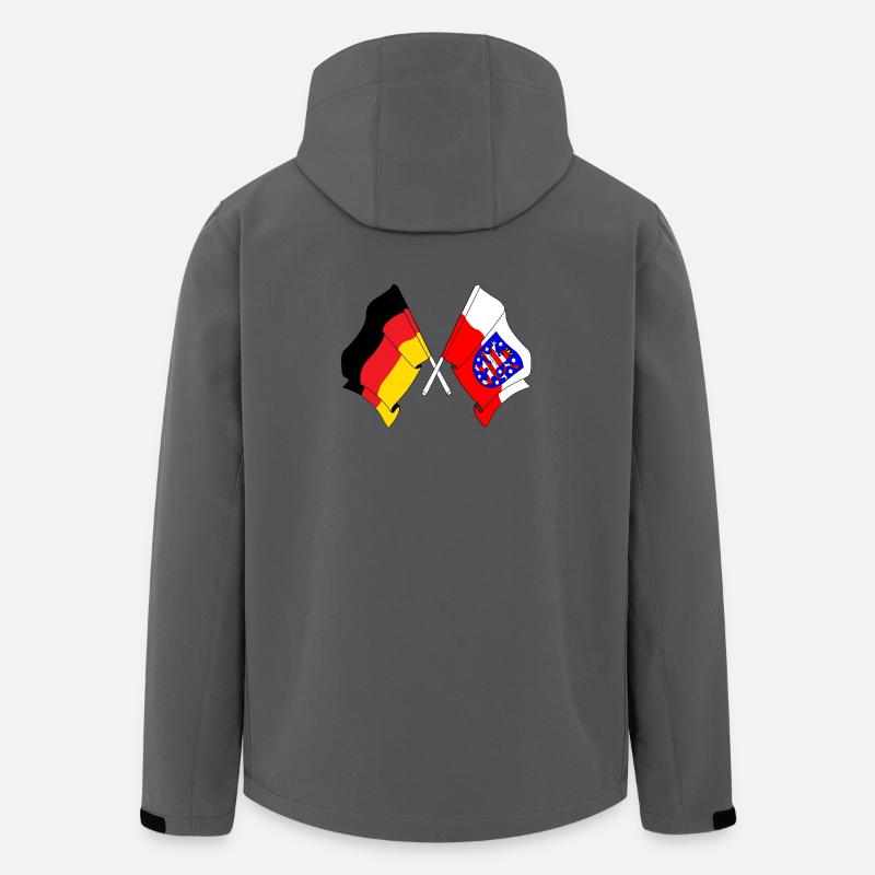 Drapeau Allemagne Thuringe - Veste softshell homme en polyester recyclé Stanley/Stella - charbon