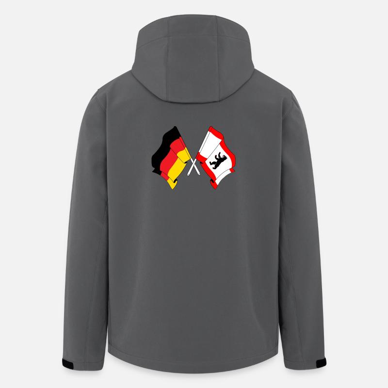 Flagge Deutschland, Berlin - Recycelte Männer Softshell-Jacke von Stanley/Stella - Anthrazit
