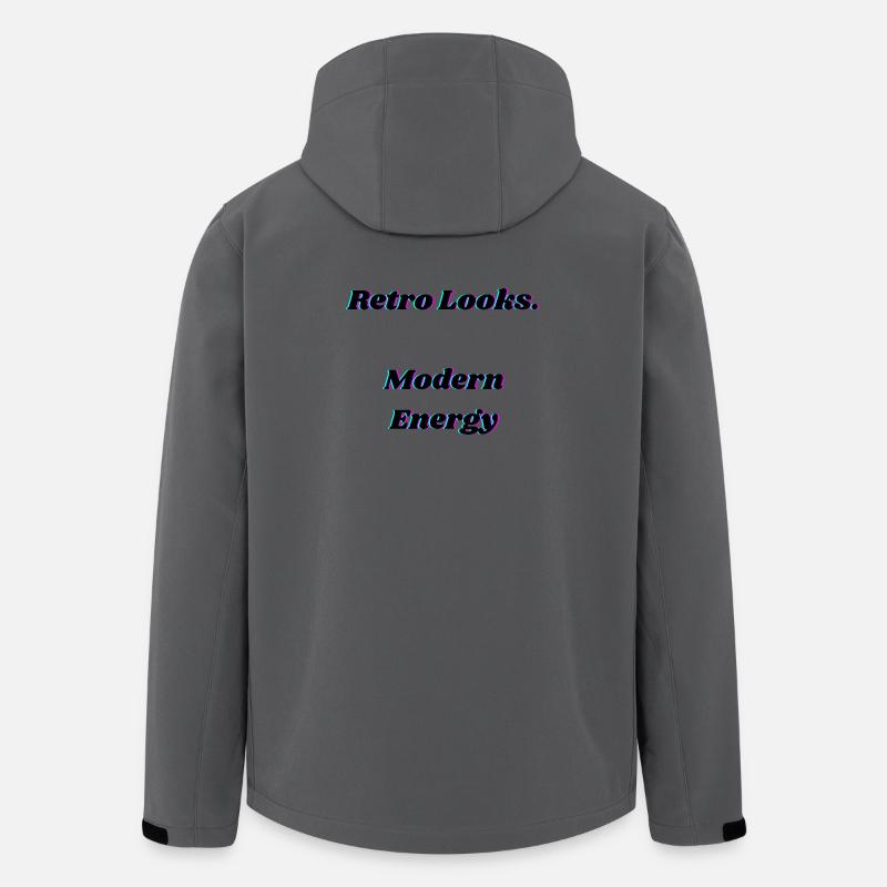 Retro Neon Glitch Typografie Design - Recycelte Männer Softshell-Jacke von Stanley/Stella - Anthrazit