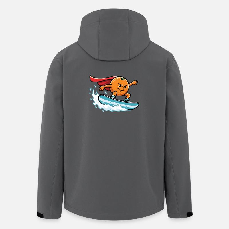 Superheld Orange Surfend Auf Welle - Recycelte Männer Softshell-Jacke von Stanley/Stella - Anthrazit