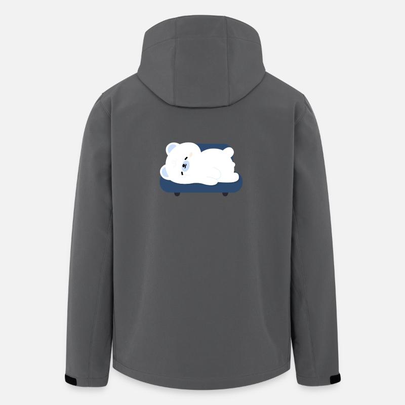 Müder Eisbär auf Sofa - Recycelte Männer Softshell-Jacke von Stanley/Stella - Anthrazit