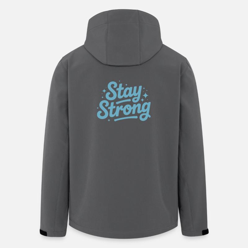 Stay Strong Script with Stars - Men’s Recycled Softshell Jacket by Stanley/Stella - anthracite