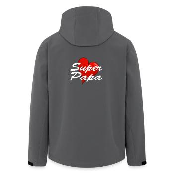 SUPER PAPA - Recycelte Männer Softshell-Jacke von Stanley/Stella - Anthrazit - Hinten - AI Model Male 185 light (185cm)