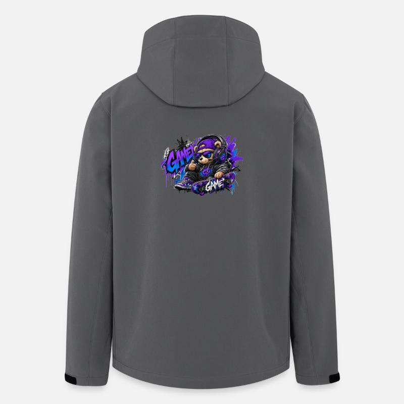 Game Bear Skate Graffiti - Men’s Recycled Softshell Jacket by Stanley/Stella - anthracite