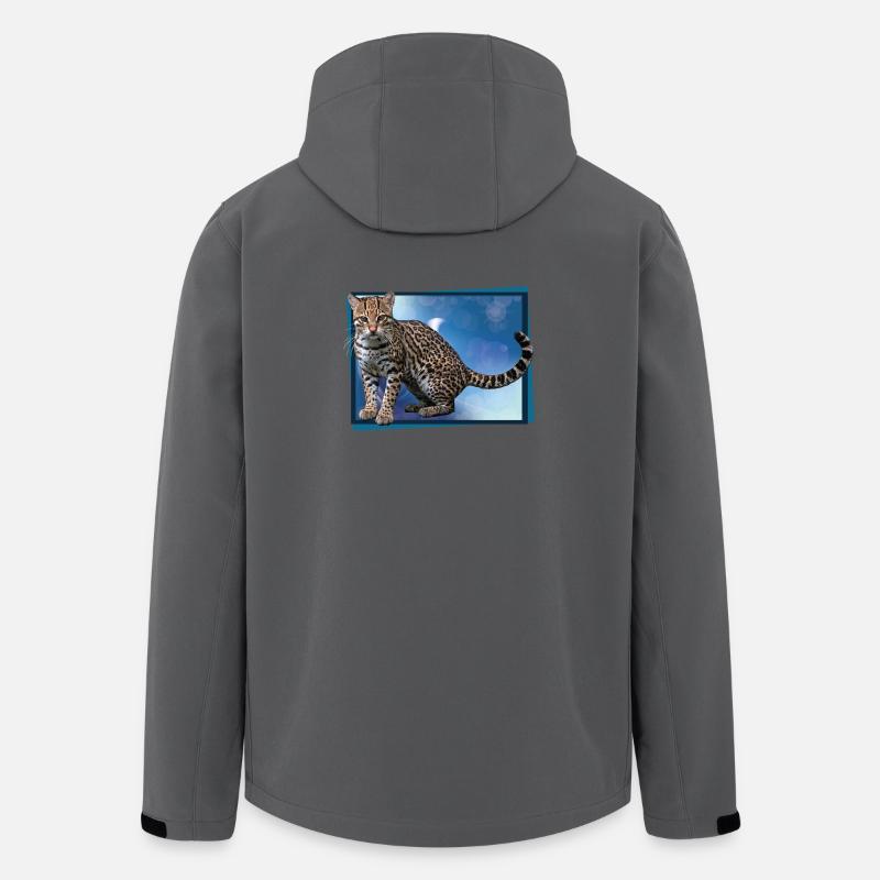 Bokeh léopard bleu - Veste softshell homme en polyester recyclé Stanley/Stella - charbon