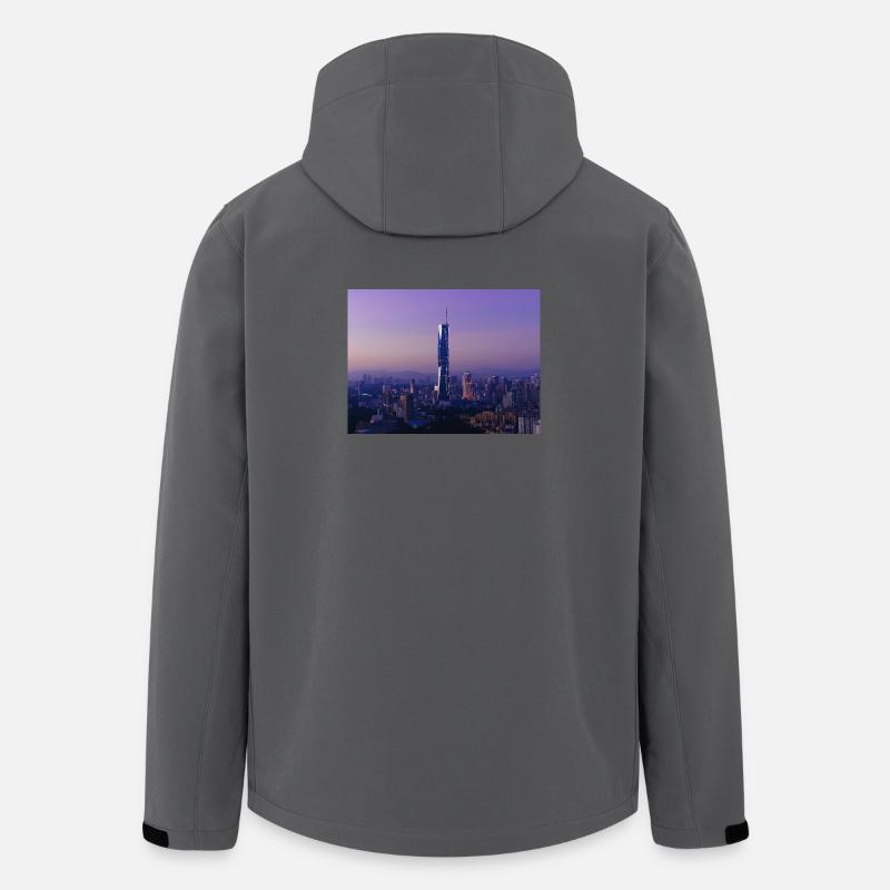 Silhouette du crépuscule avec flèche - Veste softshell homme en polyester recyclé Stanley/Stella - charbon