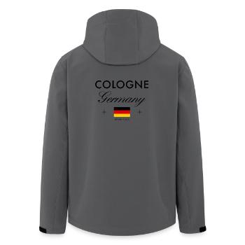 Cologne Germany Coordinates Travel Souvenir - Men’s Recycled Softshell Jacket by Stanley/Stella - anthracite - Back - AI Model Male 185 light (185cm)