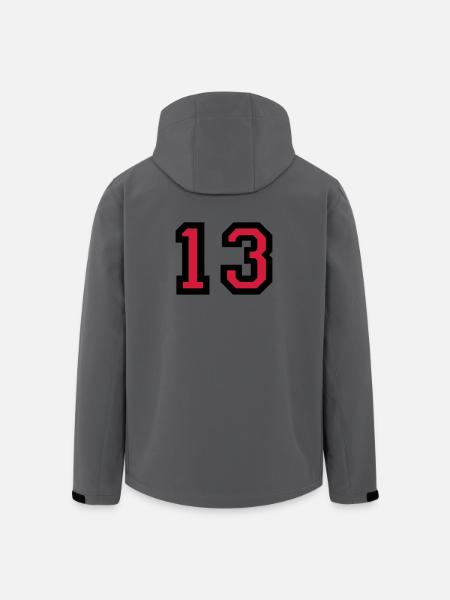 Le numéro 13 - numéro de treize - Veste softshell homme en polyester recyclé Stanley/Stella - charbon