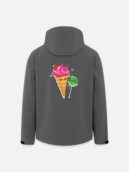 Fröhliches Eis und Lutscher sind verliebt - Recycelte Männer Softshell-Jacke von Stanley/Stella - Anthrazit