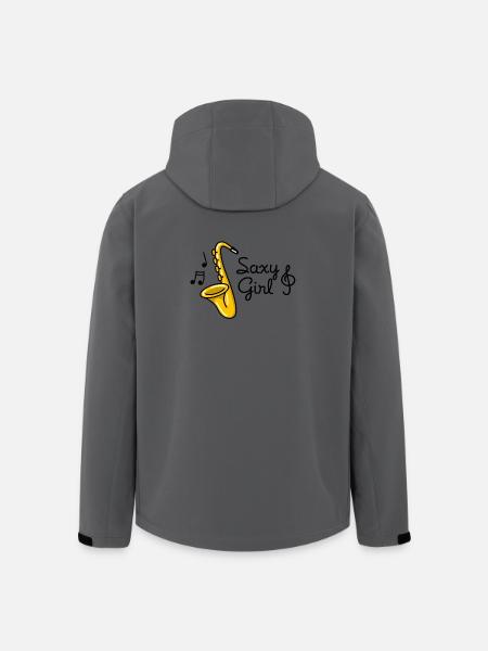 Saxy girl - Sexy Saxophone pun - Men’s Recycled Softshell Jacket by Stanley/Stella - anthracite