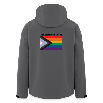 Die Zukunft ist Queer Pride - Recycelte Männer Softshell-Jacke von Stanley/Stella - Anthrazit - Hinten - AI Model Male 185 light (185cm)