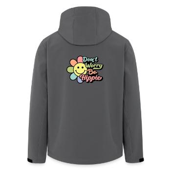 Don't Worry, Be Hippie - Recycelte Männer Softshell-Jacke von Stanley/Stella - Anthrazit - Hinten - AI Model Male 185 light (185cm)