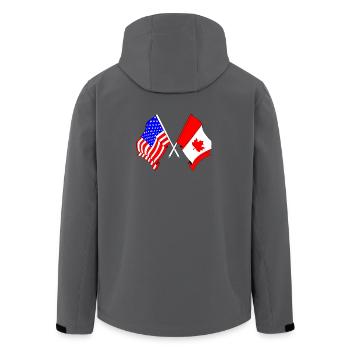 Drapeau des États-Unis et drapeau du Canada - Veste softshell homme en polyester recyclé Stanley/Stella - charbon - Dos - AI Model Male 185 light (185cm)