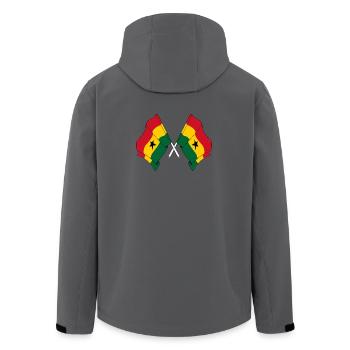 Deux drapeaux du Ghana croisés - Veste softshell homme en polyester recyclé Stanley/Stella - charbon - Dos - AI Model Male 185 light (185cm)