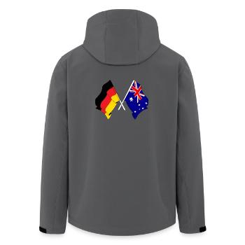 Flag of Germany and flag Australia - Men’s Recycled Softshell Jacket by Stanley/Stella - anthracite - Back - AI Model Male 185 light (185cm)