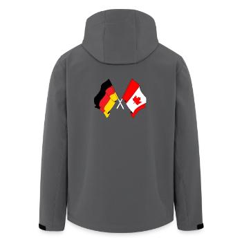 Drapeau de l’Allemagne et drapeau du Canada - Veste softshell homme en polyester recyclé Stanley/Stella - charbon - Dos - AI Model Male 185 light (185cm)