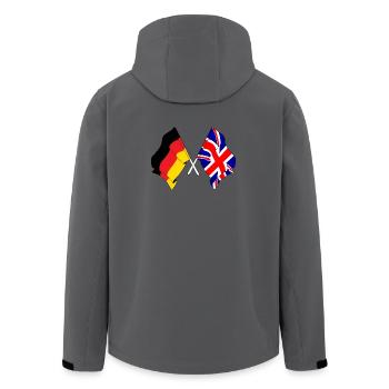 Flag of Germany and flag of England - Men’s Recycled Softshell Jacket by Stanley/Stella - anthracite - Back - AI Model Male 185 light (185cm)