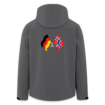 Flag of Germany and flag Norway - Men’s Recycled Softshell Jacket by Stanley/Stella - anthracite - Back - AI Model Male 185 light (185cm)