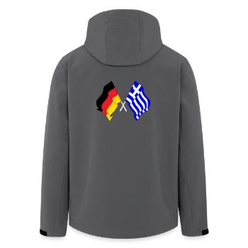 Flag of Germany and flag of Greece - Men’s Recycled Softshell Jacket by Stanley/Stella - anthracite - Back - AI Model Male 185 light (185cm)