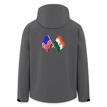 Flag of the United States USA and Flag India - Men’s Recycled Softshell Jacket by Stanley/Stella - anthracite - Back - AI Model Male 185 light (185cm)