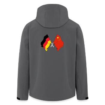 Flag of Germany and flag China - Men’s Recycled Softshell Jacket by Stanley/Stella - anthracite - Back - AI Model Male 185 light (185cm)