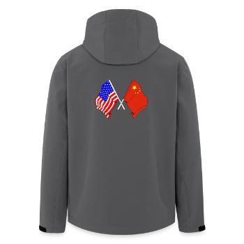 Flag of the United States USA and Flag China - Men’s Recycled Softshell Jacket by Stanley/Stella - anthracite - Back - AI Model Male 185 light (185cm)