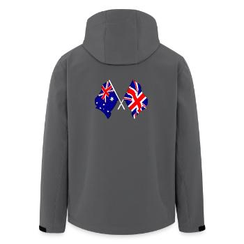 Flag of Australia and flag of England - Men’s Recycled Softshell Jacket by Stanley/Stella - anthracite - Back - AI Model Male 185 light (185cm)
