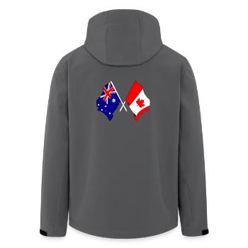 Drapeau de l’Australie et du Canada - Veste softshell homme en polyester recyclé Stanley/Stella - charbon - Dos - AI Model Male 185 light (185cm)