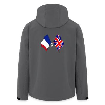 Flag of France and flag of England - Men’s Recycled Softshell Jacket by Stanley/Stella - anthracite - Back - AI Model Male 185 light (185cm)
