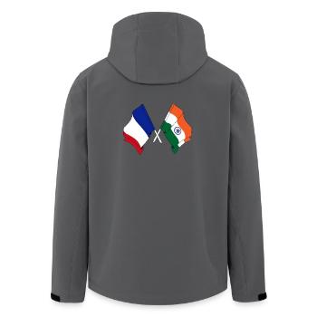 Flagge von Frankreich und Flagge Indien - Recycelte Männer Softshell-Jacke von Stanley/Stella - Anthrazit - Hinten - AI Model Male 185 light (185cm)