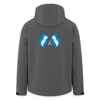Deux drapeaux croisés du Honduras - Veste softshell homme en polyester recyclé Stanley/Stella - charbon - Dos - AI Model Male 185 light (185cm)