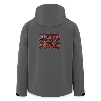 Flower-Power - Recycelte Männer Softshell-Jacke von Stanley/Stella - Anthrazit - Hinten - AI Model Male 185 light (185cm)