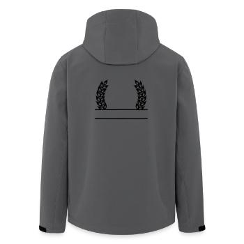 Grain Wreath Name Banner - Men’s Recycled Softshell Jacket by Stanley/Stella - anthracite - Back - AI Model Male 185 light (185cm)